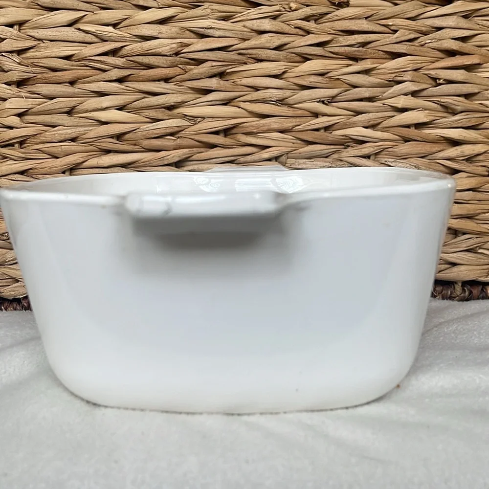 Corningware 1 1/2 Qt Cornflower White Blue Casserole Deep Baking Dish 7”